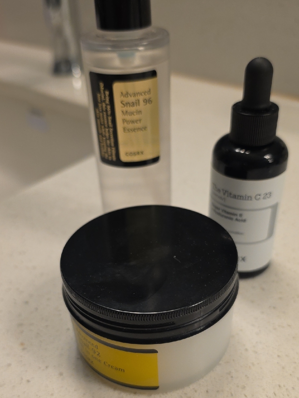 COSRX Advanced Snail 96 Essence + Skincare Trio in Black & White